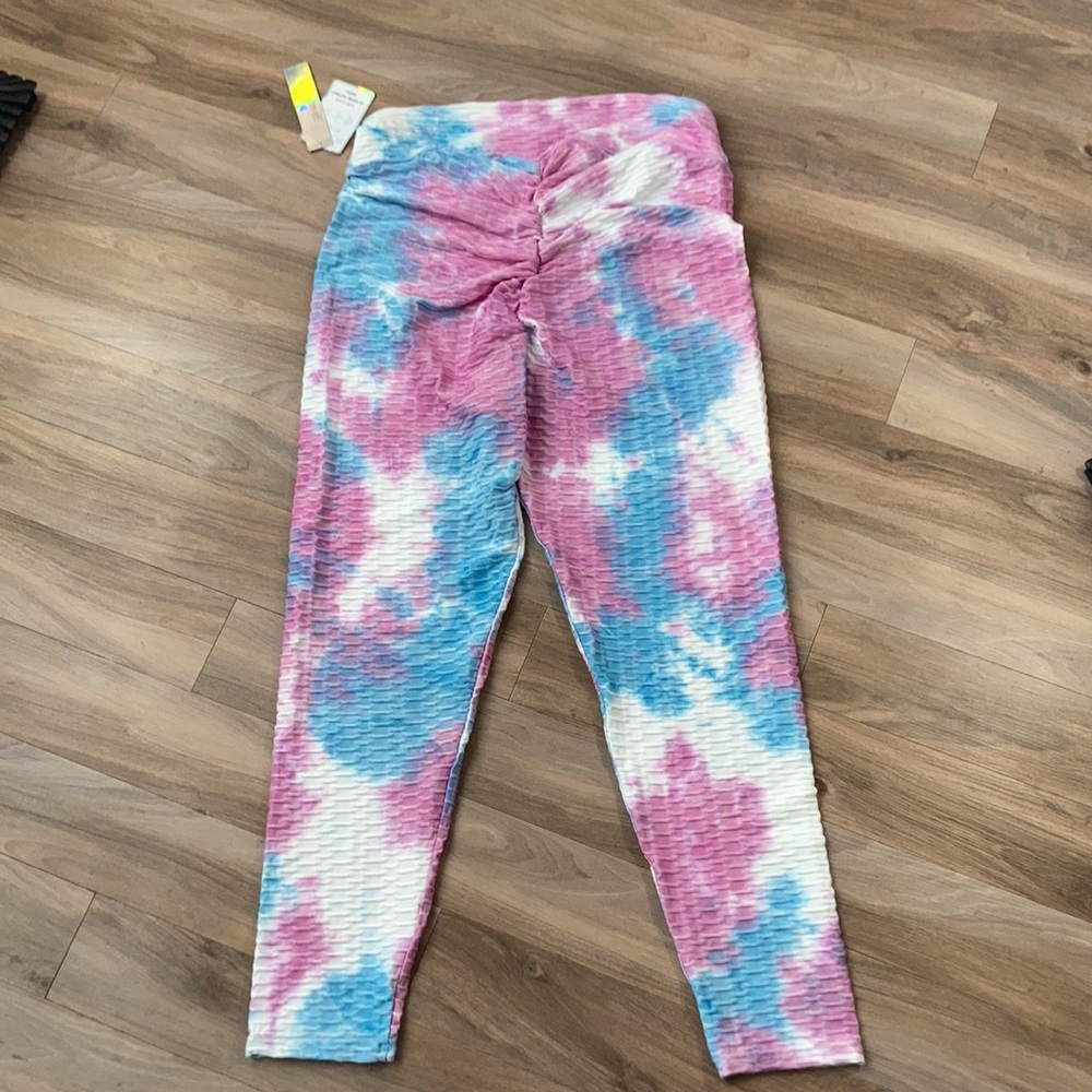 Tie dye print active wear pant w/ stretch casual 3X juniors - Picture 1 of 16